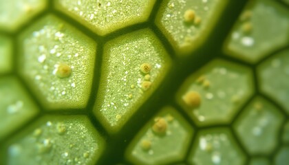 Exploration of abstract biostructures showcasing cellular patterns and textures in intricate detail under macro perspective Generative AI
