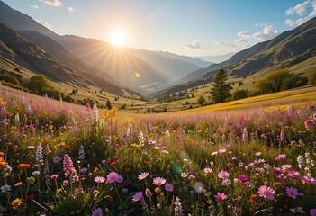 alpine meadow with wildflowers