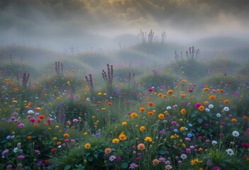 morning mist in the field