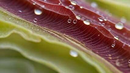 Exploring the intricate beauty of abstract biostructures with water droplets capturing natural elements in vibrant detail Generative AI