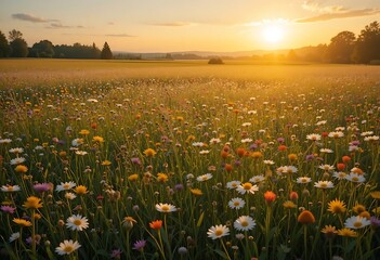 sunset in the field