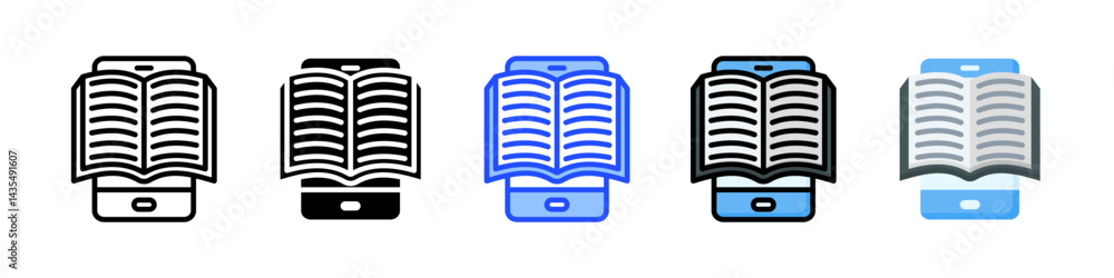 Poster e book icon collection with multiple styles