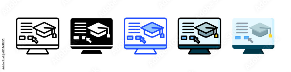 Poster portal icon collection with multiple styles
