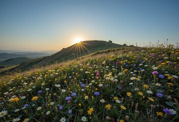sunset in the mountains