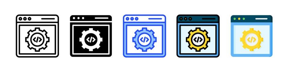 Coding Icon Collection With Multiple Styles