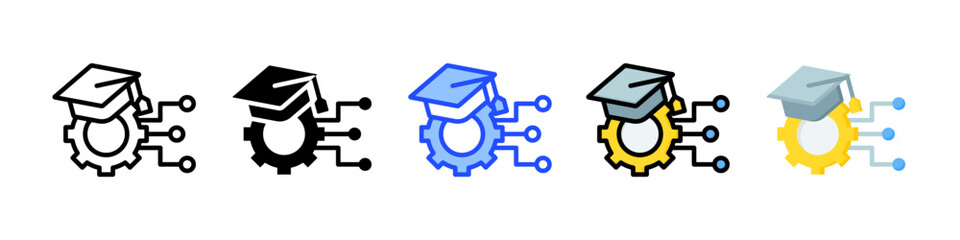 Ed Tech Icon Collection With Multiple Styles