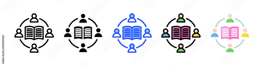 Poster community icon collection with multiple styles