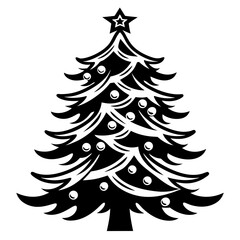 Obraz premium xmas tree silhouette vector on tranparent background