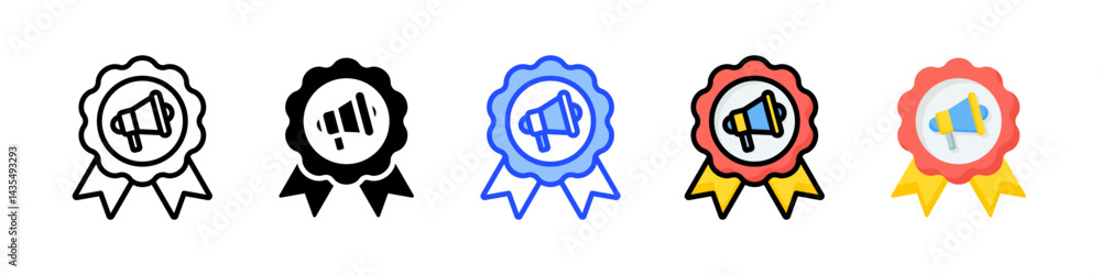 Poster branding icon collection with multiple styles