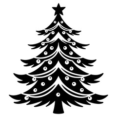 Obraz premium xmas tree silhouette vector on tranparent background