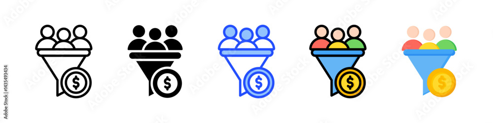 Poster lead generation icon collection with multiple styles
