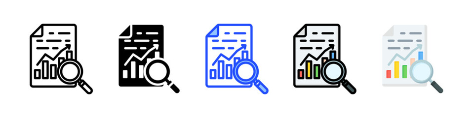 Analytics Icon Collection With Multiple Styles