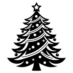 Obraz premium xmas tree silhouette vector on tranparent background