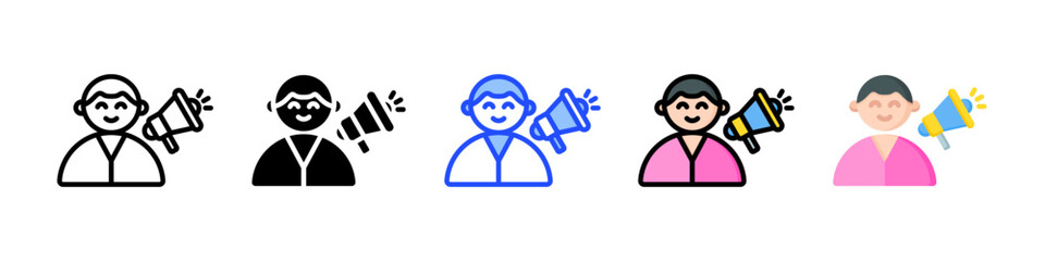 Influencer Marketing Icon Collection With Multiple Styles