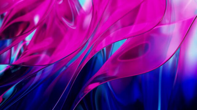 Neon Ribbon Glass waves 3D Animation