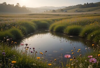 sunrise over the river