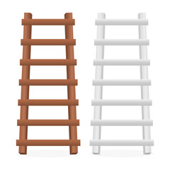 Wood and Metal Stairs Vector. Construction Ladder for Repair Work. Ladder Icon.