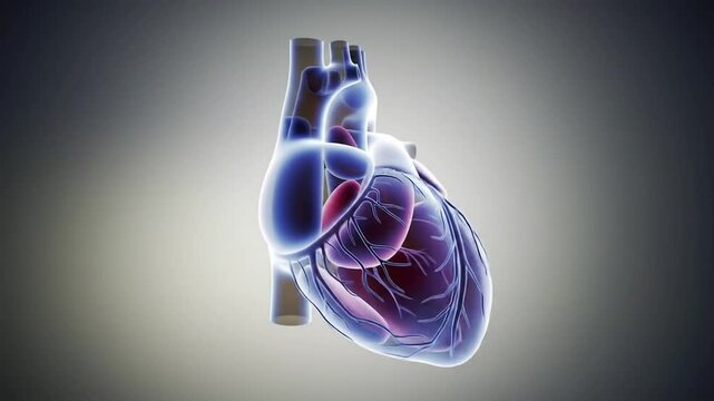 Anatomical Heart: Translucent Model, Medical Visualization.