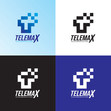 Telemax telecommunications company logo design