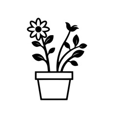 Plants on Vase Icon, Nature Meets Interior Design