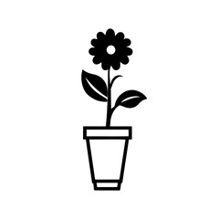 Decorative Plant Vase Icon for UI, Web, and Print