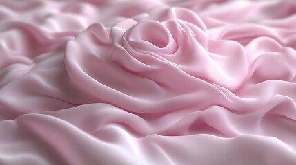Obraz premium Pink Silk Drape with Swirling Rose.