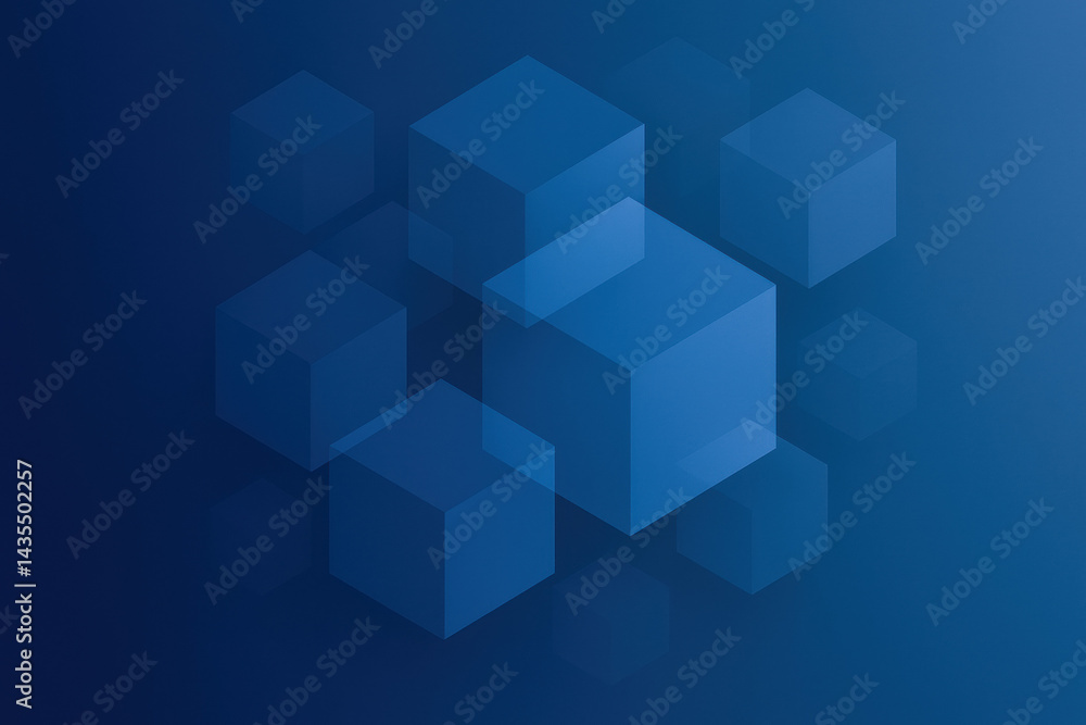 Poster this abstract background features isometric cubes symbolizing strategy and decision-making in busine