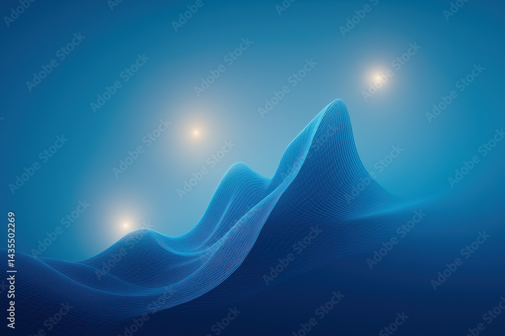 Poster this abstract digital mesh illustrates strategy and growth through flowing forms and soft lighting s