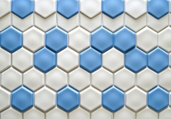 Blue and White Hexagonal Tile Pattern Background Texture