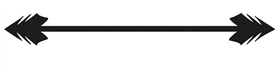 Double-headed arrow graphic element,  simple, bold, black.  Ideal for indicating a bidirectional process or connection