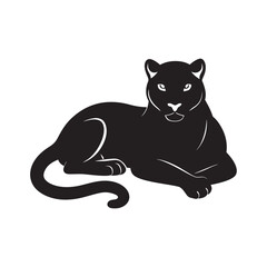 Resting Panther Silhouette Vector Art