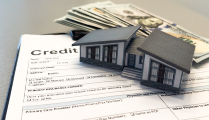 report credit score banking borrowing application risk form document loan business market policy deployment data check workplace concept - stock image
