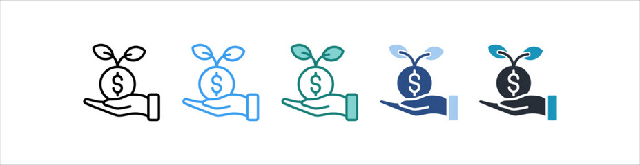 Investment Icon In Different Style Vector