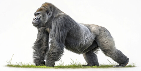 Obraz premium Majestic Gorilla Photo White Background
