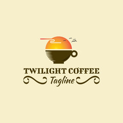 Twilight coffee logo design template