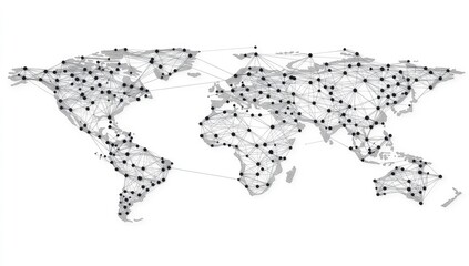 Fototapeta premium Global network map illustrating interconnectedness