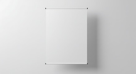 Blank White Hanging Poster on Wall Mockup for Presentation