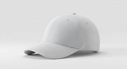 Fototapeta premium White Baseball Cap Mockup on Clean Background for Custom Design