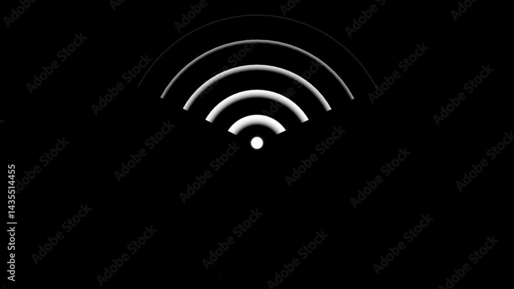 Poster radio icon wi fi signal icon. radio wave. wi fi signal icon on a black background. alpha channel, wh