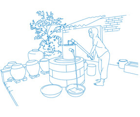 illustration, vector, outline, sketch, coloring