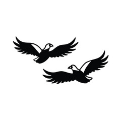 Obraz premium Vultures in Flight Vector Bold and Striking Design