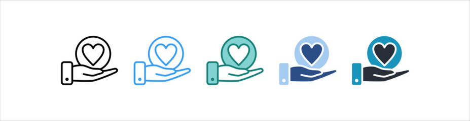 Charity Icon In Different Style Vector