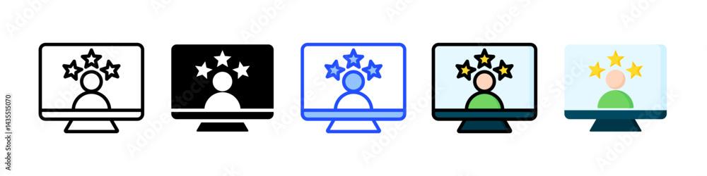 Aufkleber digital experience icon collection with multiple styles