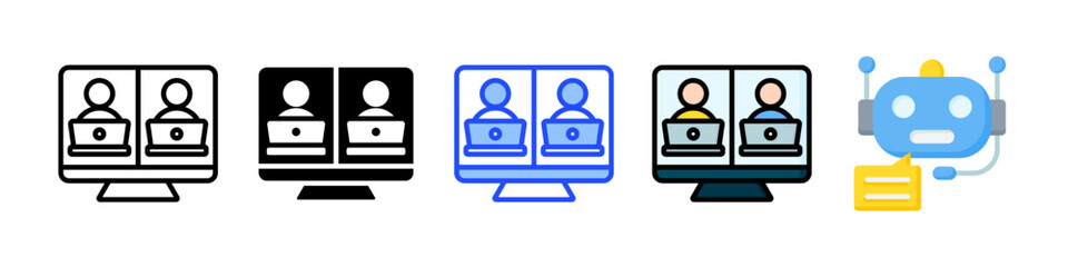 Team Working Icon Collection With Multiple Styles