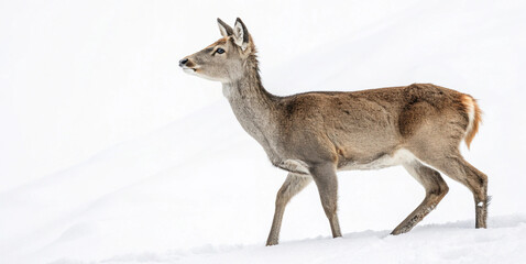 Elegant Deer on White Background