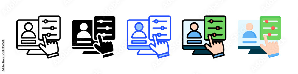 Poster digital talent icon collection with multiple styles