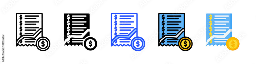 Poster debt elimination icon collection with multiple styles