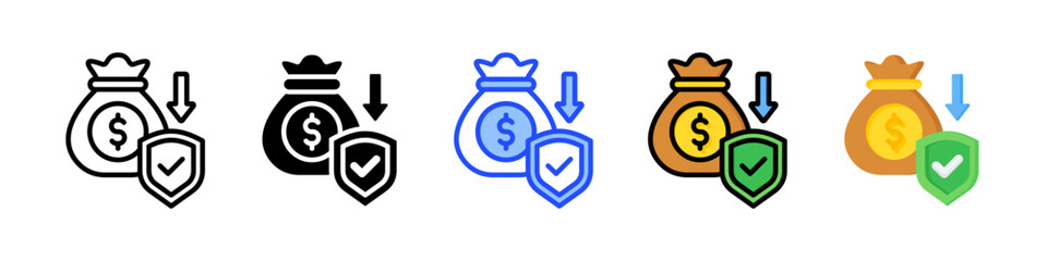 Income Protection Icon Collection With Multiple Styles