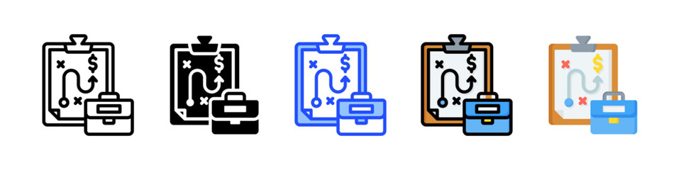 Business Strategy Icon Collection With Multiple Styles
