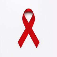 Aids awareness red ribbon symbol isolated on white background